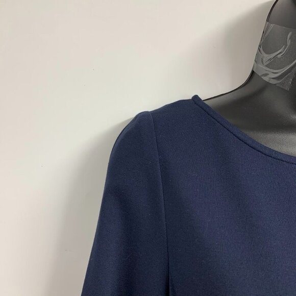 Eliza J Women's 3/4 Sleeve Flare Cuff Shift Dress In Navy Size 4 - Picture 5 of 14